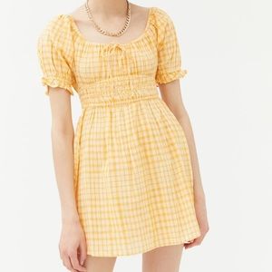 Orange gingham urban outfitters mini dress!